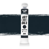 AK Interactive Abteilung 502 Payne's Grey Oil Paint AKABT255 bottle showcasing its deep, versatile grey color on a clean white background
