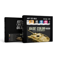 AK Interactive Abteilung 502 Oil Paints Base Color Alteration Set AKABT308 package showcasing the complete set of six paint tubes on a clean white background
