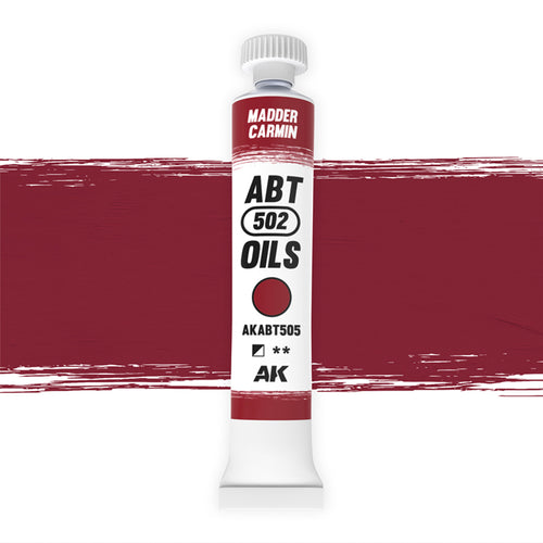 Abteilung 502 Madder Carmin AKABT505 20 ml oil paint tube upright on a white background