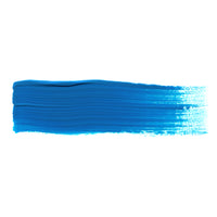 A smooth brush stroke of AKABT540 Cyan Oil Paint on a white background, demonstrating its rich, cool cyan tone perfect for color mixing and creating cool effects in scale modeling
