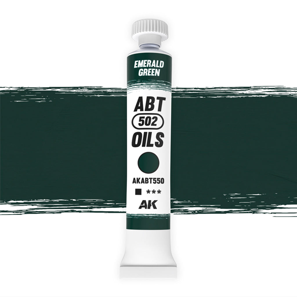 Abteilung 502 Emerald Green AKABT550 20 ml oil paint tube standing upright on a white background