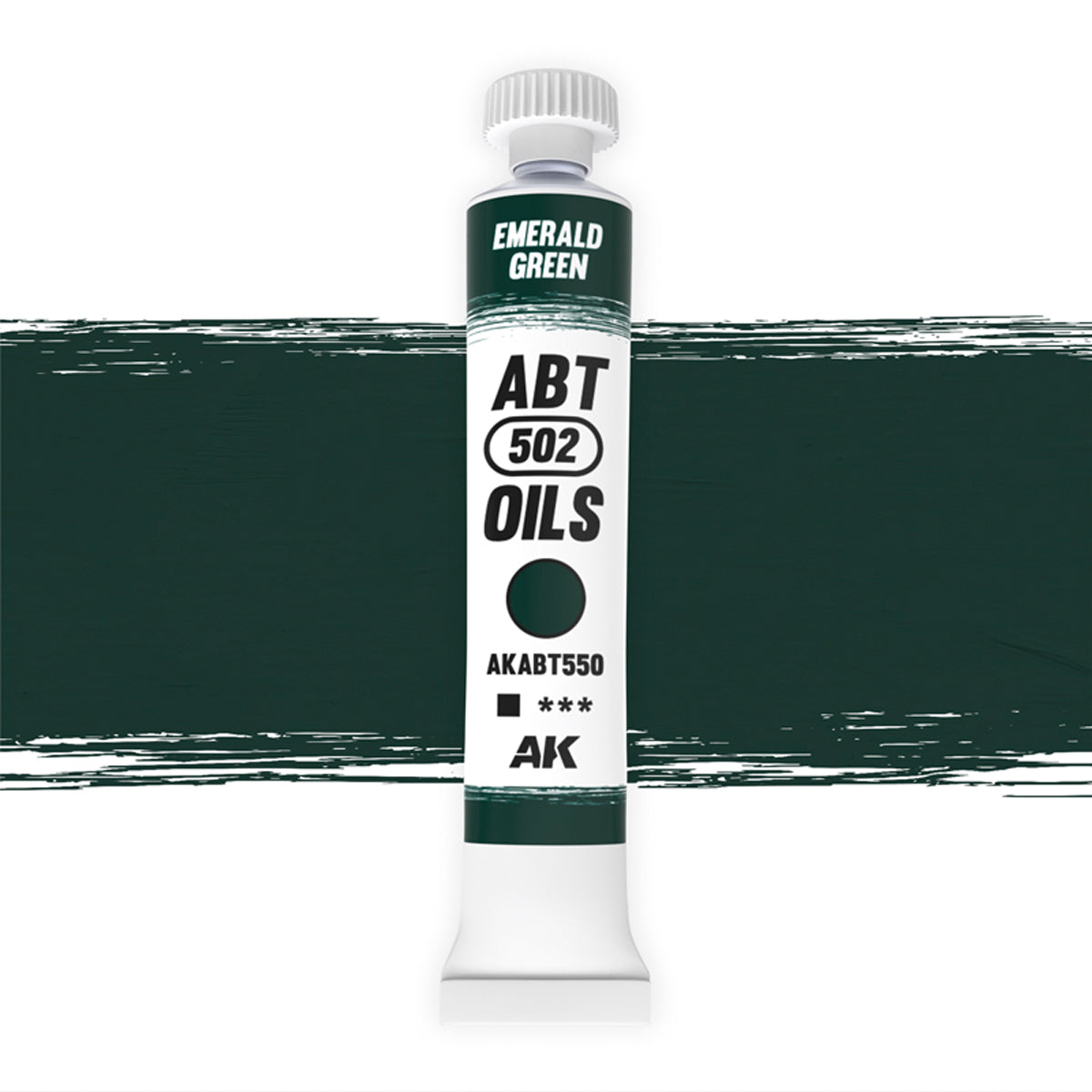 Abteilung 502 Emerald Green AKABT550 20 ml oil paint tube standing upright on a white background