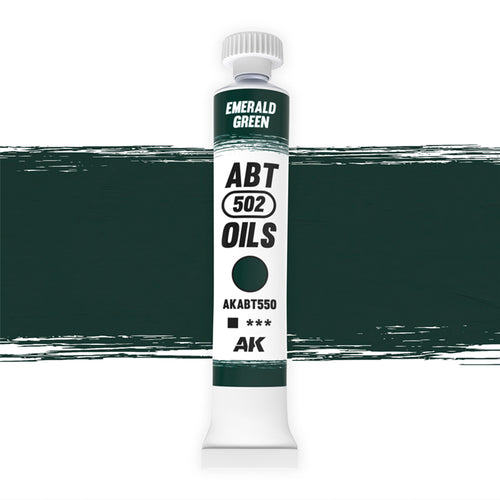 Abteilung 502 Emerald Green AKABT550 20 ml oil paint tube standing upright on a white background