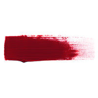 A smooth brush stroke of AKABT560 Cadmium Red Oil Paint on a white background, demonstrating its strong, rich red tone perfect for creating vibrant details and blending in scale modeling
