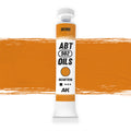 AK Interactive Abteilung 502 Ochre Oil Paint AKABT610 bottle showcasing its rich, earthy yellow-brown color on a clean white background