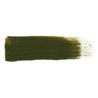 A smooth brush stroke of AKABT615 Olive Green Oil Paint on a white background, demonstrating its versatile, military-accurate olive tone perfect for enhancing realism in scale modeling of vehicles, aircraft, and uniforms
