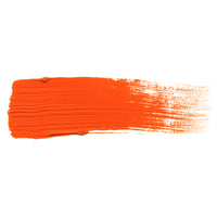 A smooth brush stroke of Abteilung 502 Orange Oil Paint on a white background, demonstrating its rich, warm orange tone perfect for creating vibrant effects and enhancing chromatic richness in scale modeling
