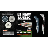 Detailed close-up of RCS117 set label displaying the three historically accurate US Navy and USMC aircraft paint colors, essential for precise scale modeling of post-war to Cold War era naval aircraft
