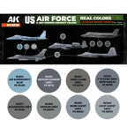 Close-up of the RCS119 USAF & ANG Modern box label listing the eight colours and codes