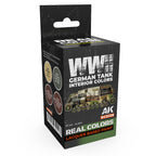AK Interactive Real Colors WWII German Tank Interior Colors RCS126 box with four 17 ml lacquer paint bottles