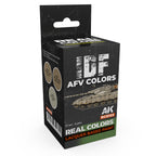 AK Interactive Real Colors IDF AFV Colors RCS133 box with three 17 ml lacquer paint bottles