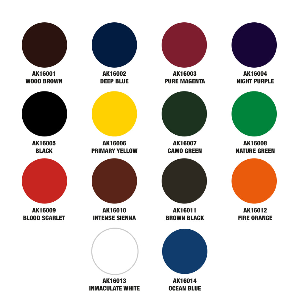 AK Interactive The Inks – Acrylic Ink Full Range 28 x 30ml (AK16055)