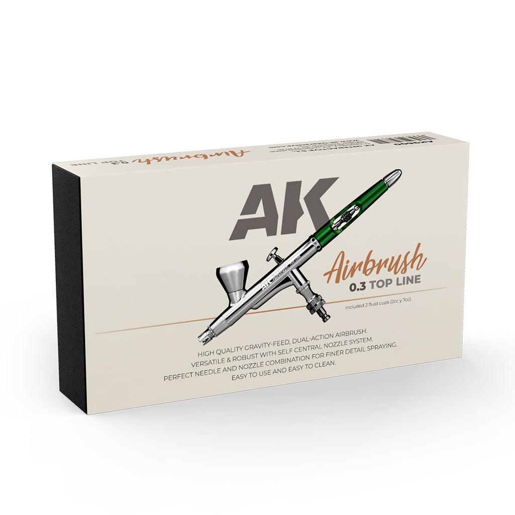 AK Interactive AK9600 Airbrush 0.3mm – Dual Action Gravity Feed Top Line