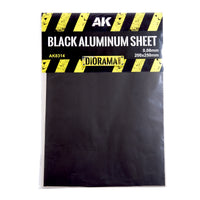 AK Interactive AK8314 Black Aluminium Sheet 0.15mm (200×250mm) – Pre-Primed Modelling Metal Sheet
