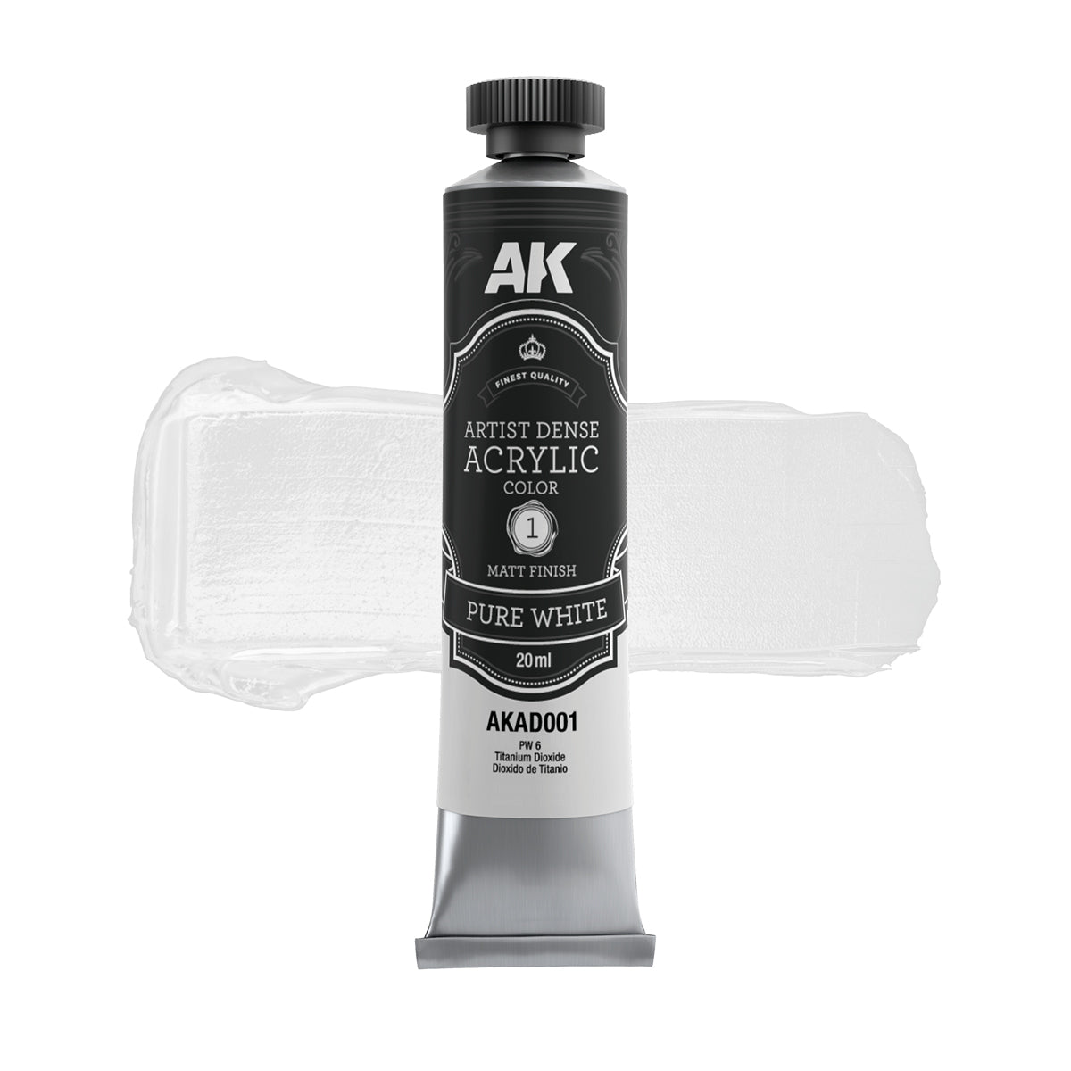 AK Interactive Black & White Acrylic Paint Set – 6x20ml Tubes | AKAD101
