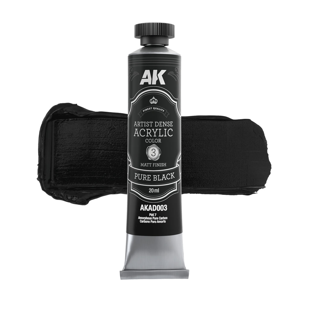 AK Interactive Black & White Acrylic Paint Set – 6x20ml Tubes | AKAD101