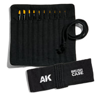 AK Interactive Synthetic Brushes Set - 10 Brushes with Fabric Case
