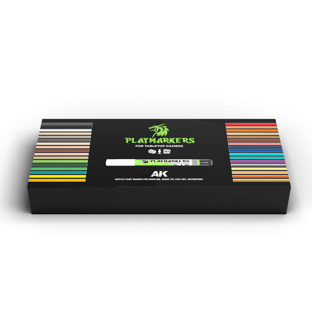 AK Interactive AKM150 Special Box Playmarkers Set - 34 Premium Weathering Markers for Models & Miniatures