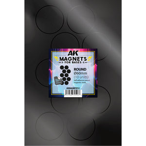 AK Interactive Magnetic Sheets for Miniatures – Self-Adhesive Wargaming Base Magnets (0.9mm)