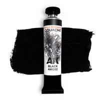  AK Interactive Black - AK Gouache (20ml), ideal for shading, weathering, and detailed work on miniatures and models.
