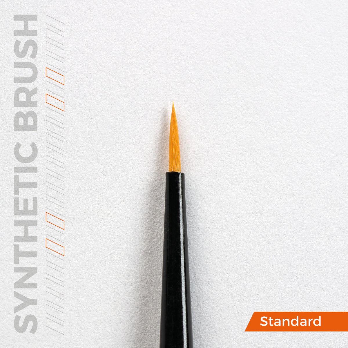 Detailed view of the individual brushes from the AK Interactive Precision Brushes Set, showcasing their fine tips for fine detail painting.