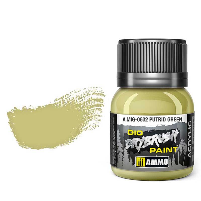 AMMO by MIG Drybrush Putrid Green MIG0632 - Hobby Heaven