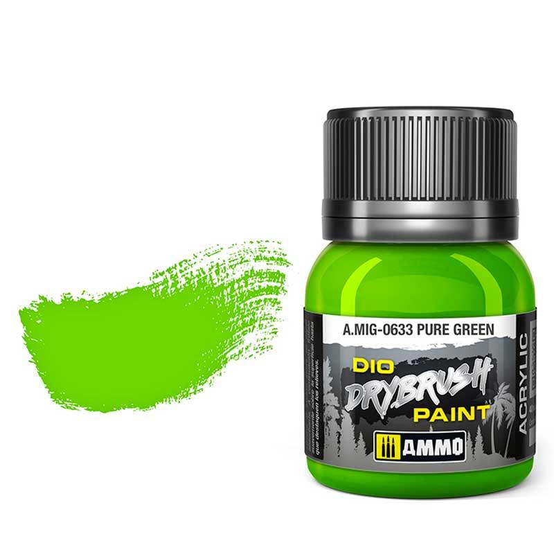 AMMO by MIG Drybrush Pure Green MIG0633 - Hobby Heaven