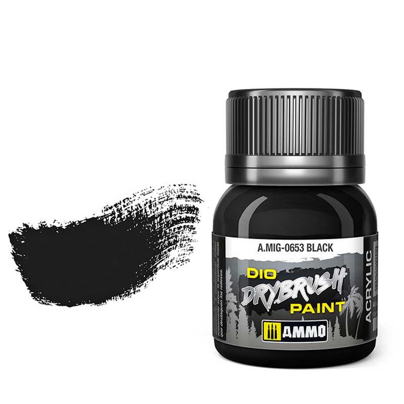 AMMO by MIG Drybrush Black MIG0653 - Hobby Heaven