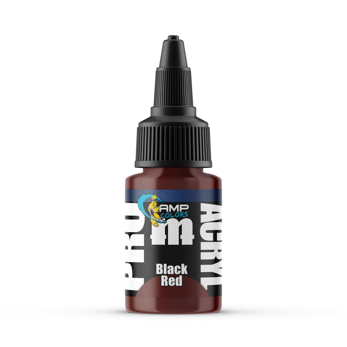 Monument Hobbies Pro Acryl AMP Black Red AMP-004 — 22ml bottle with colour swatch