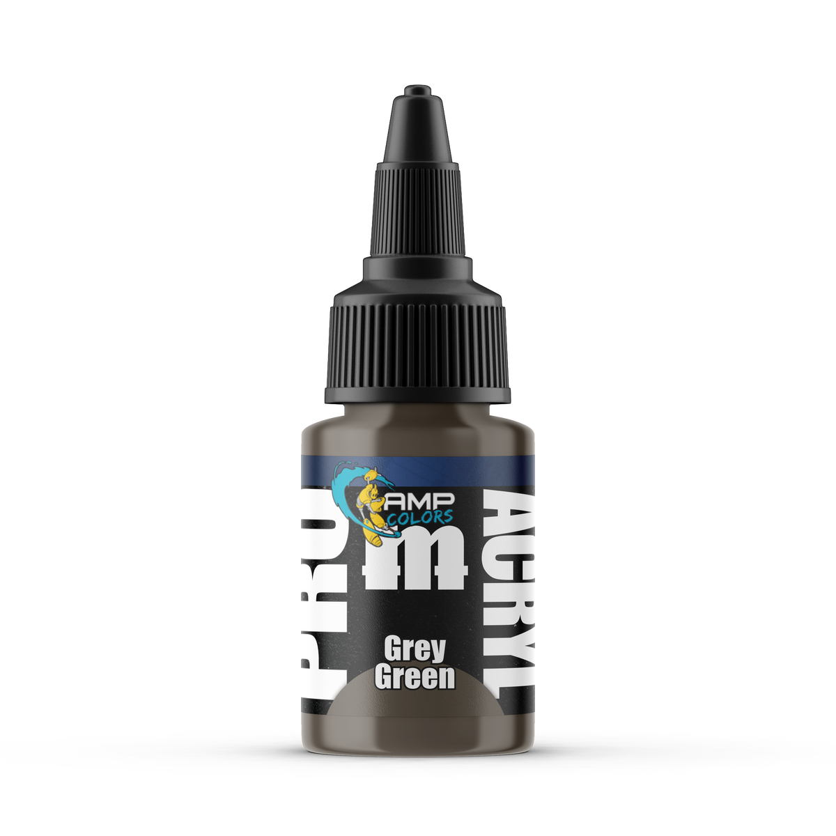 Monument Hobbies Pro Acryl AMP Grey Green AMP-022 — 22ml bottle with colour swatch