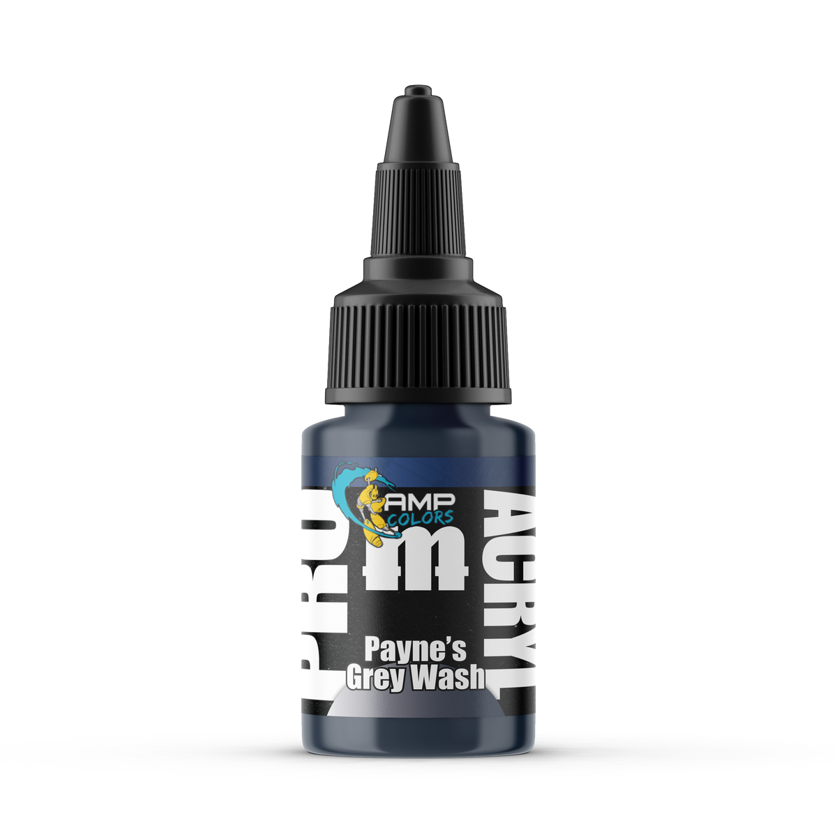 Monument Hobbies Pro Acryl AMP Payne's Grey Wash AMP-024 — 22ml bottle with colour swatch