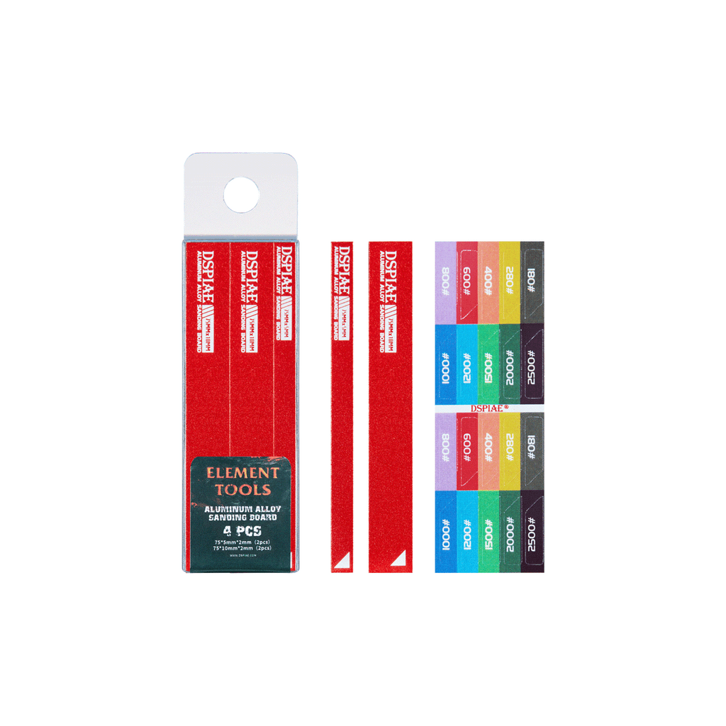 DSPIAE AS-RD15 Aluminium Alloy Sanding Board Red 4pcs