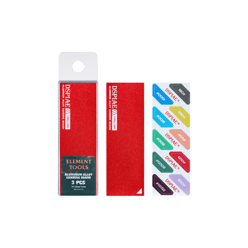 DSPIAE AS-RD25 Aluminium Alloy Sanding Board Red 3pcs