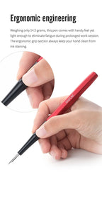 DSPIAE AT-PL PRO panel: 14.5 g pen held in the hand, with a grip that keeps fingers off the ink