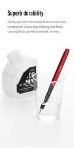 DSPIAE AT-PL PRO panel: aluminium alloy pen cleaned in a cup of enamel thinner