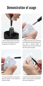 DSPIAE AT-PL PRO demonstration: dip, touch the line, clean up overflow, clean the nib and recap