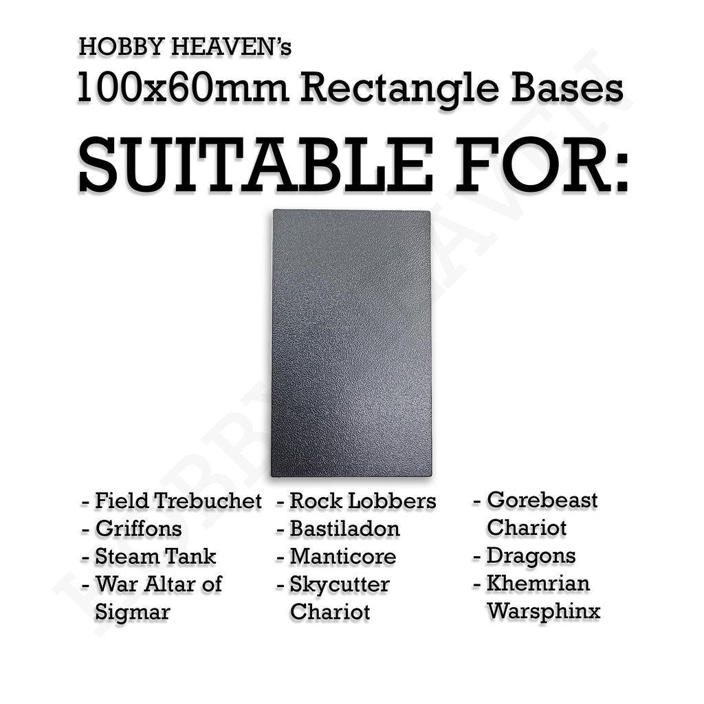 100x60mm Rectangular Plain Plastic Bases
