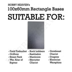 100x60mm Rectangular Plain Plastic Bases