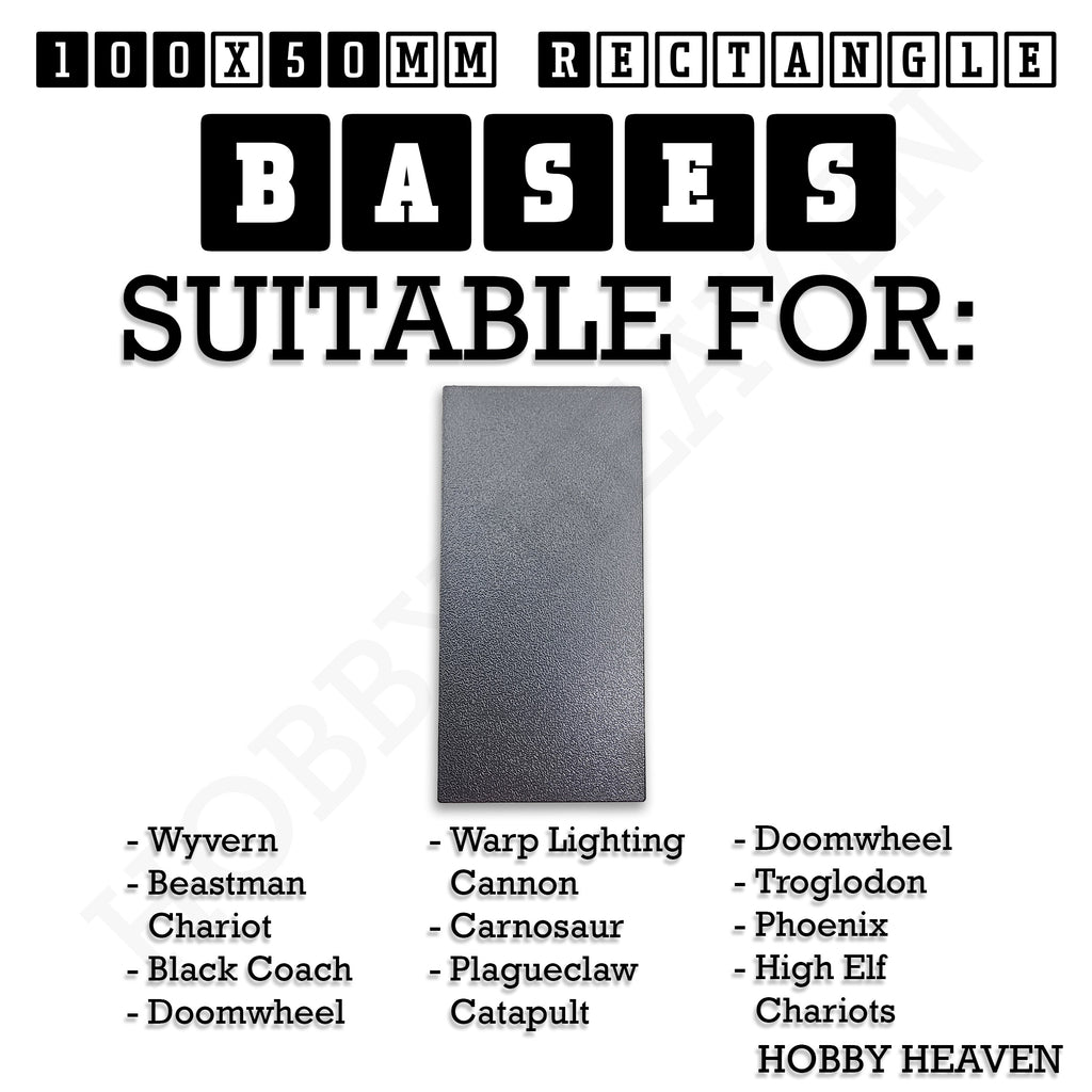 100x50mm | 50x100mm Rectangular Plain Plastic Bases | Versatile Miniature Stands