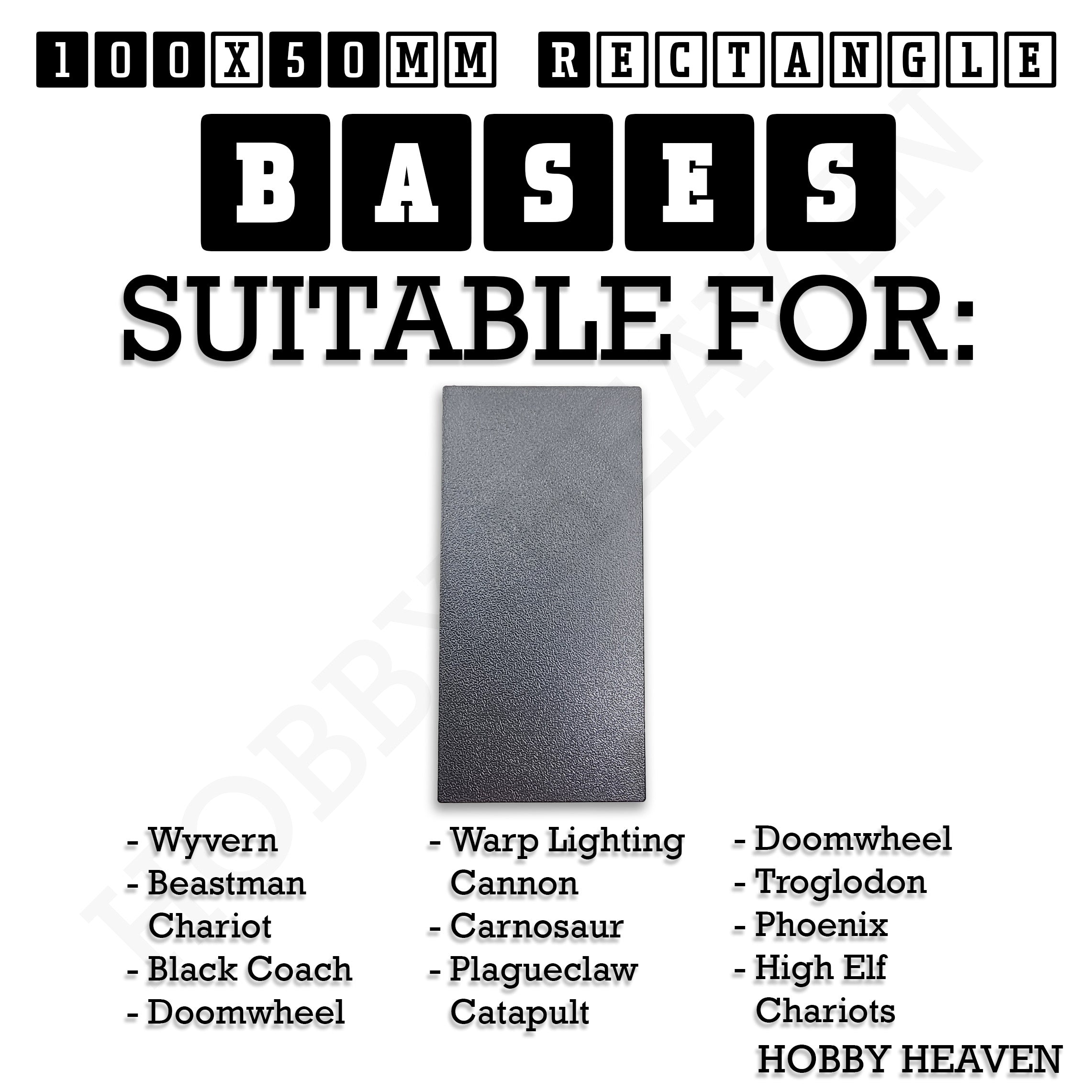 100x50mm | 50x100mm Rectangular Plain Plastic Bases | Versatile Miniature Stands