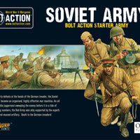 Front view of the Bolt Action Soviet Starter Army box with artwork and product details for WWII tabletop gaming.