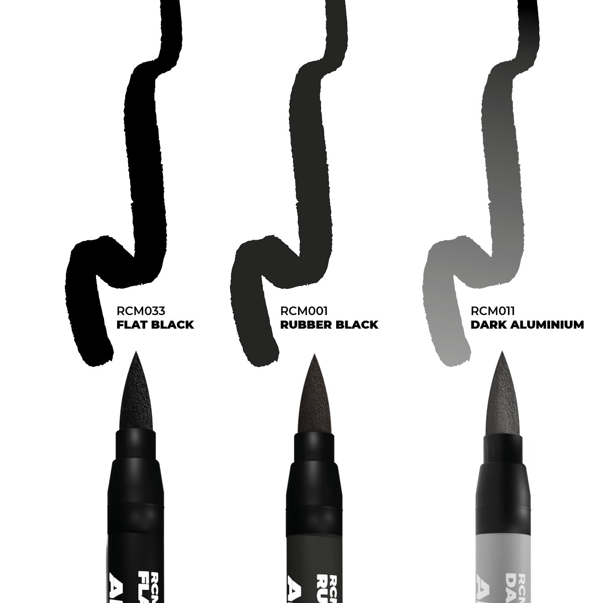 Close-up view of AK Interactive Real Colors Markers tips showing fine detail for precise painting