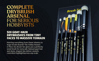 Hobby Heaven 6-Piece Dry Brush Set – XS to XXL Miniature Painting Brushes
