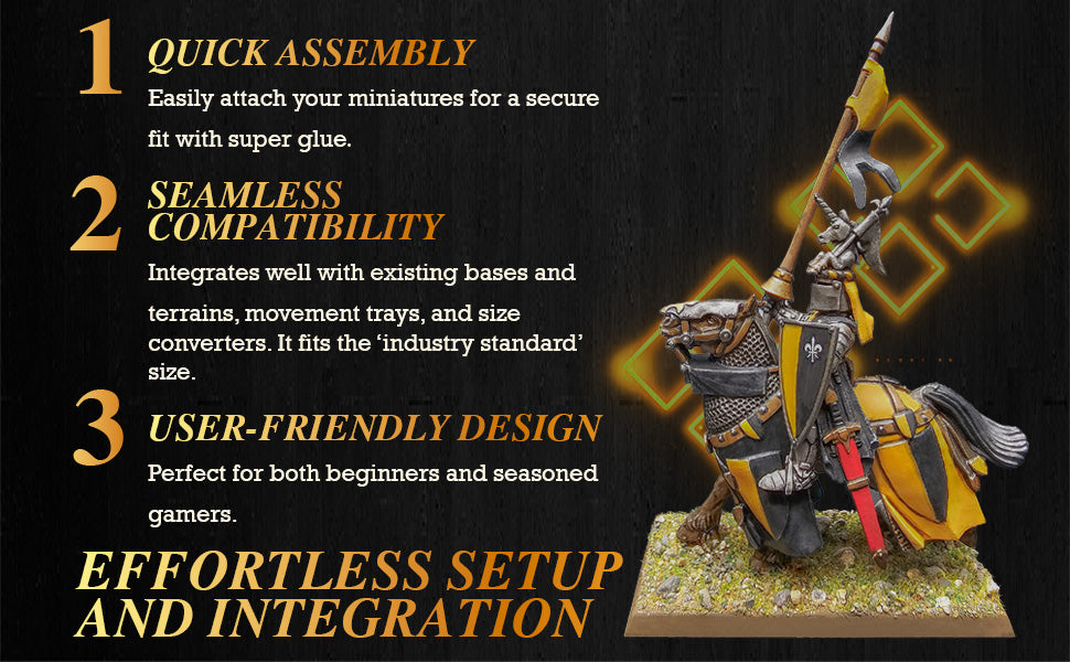 60x30mm Rectangle Bases for Tabletop Games | Premium Wargaming Cavalry Bases
