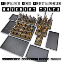 Square and Rectangle Movement Trays for Tabletop Games | Warhammer Compatible | Full Range
