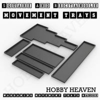 Square and Rectangle Movement Trays for Tabletop Games | Warhammer Compatible | Full Range
