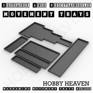 Square and Rectangle Movement Trays for Tabletop Games | Warhammer Compatible | Full Range