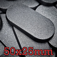 50x25mm Pill Plain Black PLA Plastic Bases 3d Print
