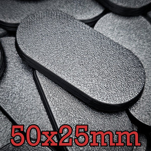 50x25mm Pill Plain Black PLA Plastic Bases 3d Print