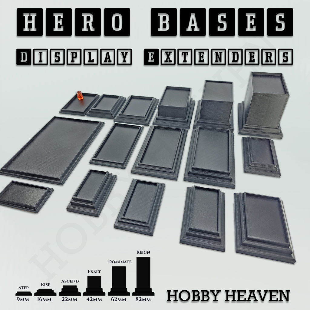 Open Basing System Hero Bases Display Extenders .stl Pack